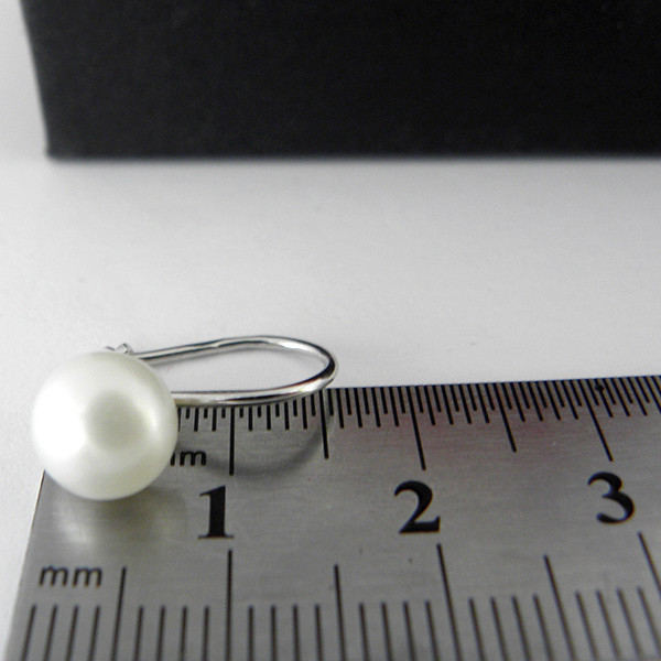  Сережки натуральні річні білі перли, 7 мм срібло 925 гатунку