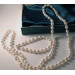 Довге вечірнє намисто та браслет з натуральних культивованих морських перлів Akoya, срібло