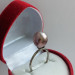 Кільце, лавандові перли Касумі 12 мм, дзеркальний блиск срібло 925 проби