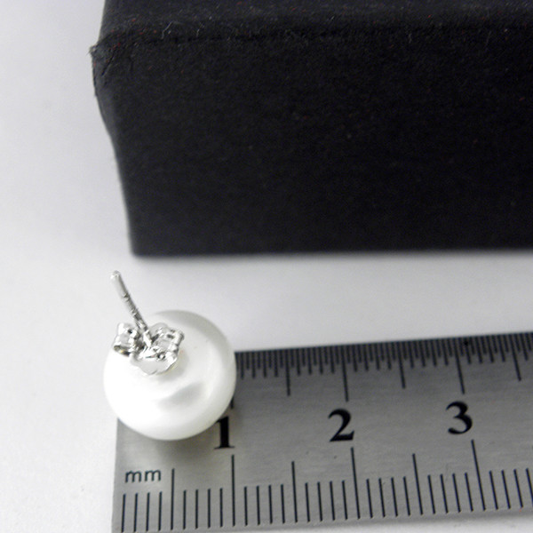Сережки та підвіс натуральні річні білі перли, 11 мм срібло 925 гатунку
