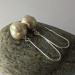  Сережки, великі, 14 мм, натуральні барокові  райдужні перли Касумі, срібло 925 проби
