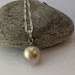 Кулон, велика, 15 мм, натуральна барокова  райдужн перлина Касумі, срібло 875