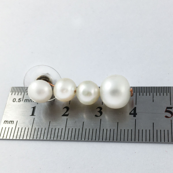 Сережки-пусети натуральні річні перли 7- 11 мм