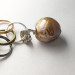 Ожерелье, велика, 12,5 мм, натуральна пурпурна райдужна  барокова  перлина Касумі